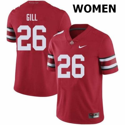 NCAA Ohio State Buckeyes Women's #26 Jaelen Gill Red Nike Football College Jersey WWT6245EF